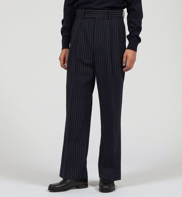 TOMORROWLAND MENS「ウールリネンコットン 2タックワイドストレートパンツ」|スラックス|