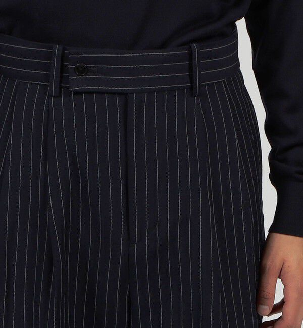 TOMORROWLAND MENS「ウールリネンコットン 2タックワイドストレートパンツ」|スラックス|