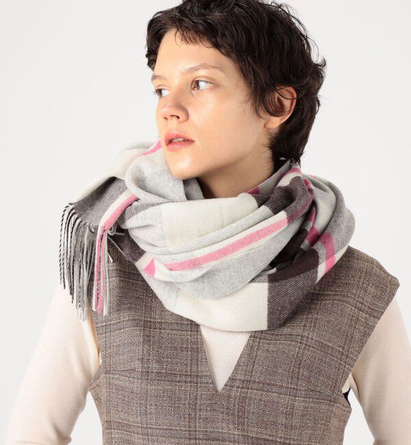 TOMORROWLAND GOODS「TOMORROWLAND チェック カシミヤストール」|ストール|