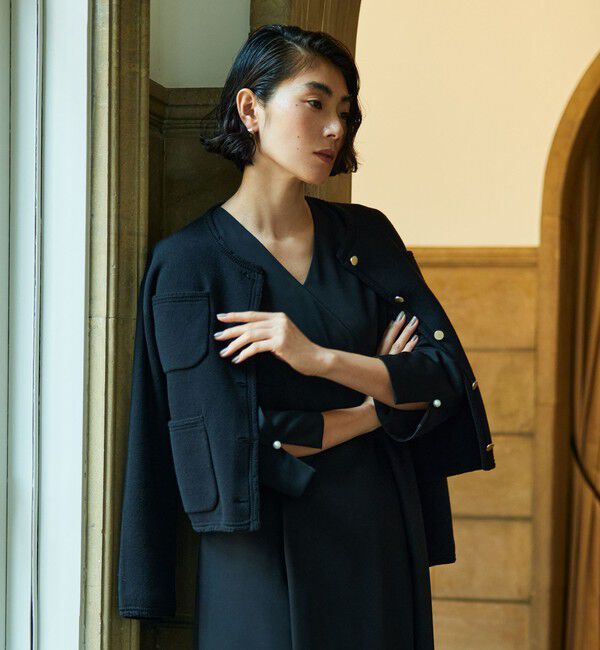 Ballsey「コットンポリエステルダブルフェイス 4ポケットカーディガン」|カーディガン|19 ブラック