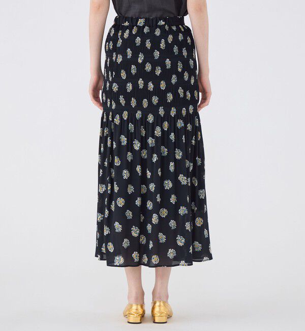 SOULEIADO「ポリエステルプリント プリーツマキシスカート」|スカート|