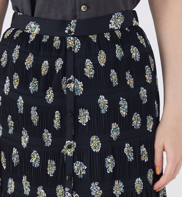 SOULEIADO「ポリエステルプリント プリーツマキシスカート」|スカート|