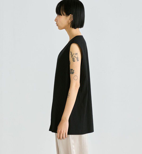 Edition「リネンストレッチ Vネックジレ」|ベスト・ジレ|