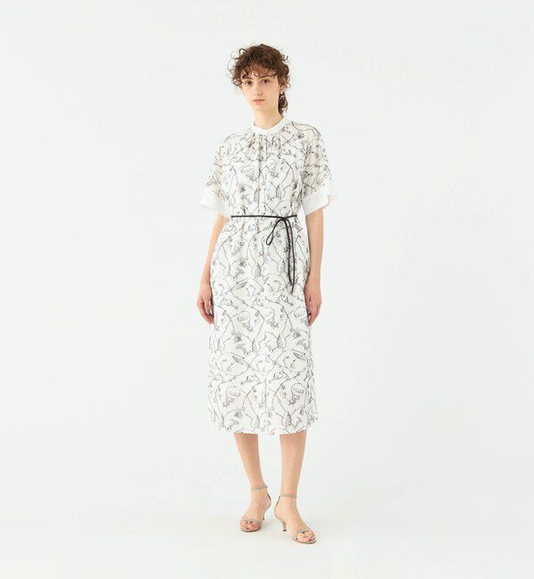 TOMORROWLAND collection「バルーンエンブロイダリー スタンドカラーワンピース」|ワンピース|