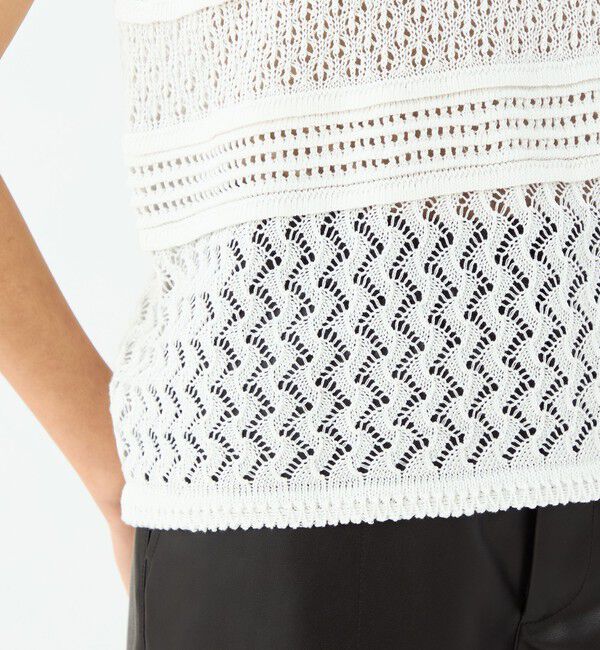 MACPHEE「レーシーギマ スリーブレスプルオーバー」|ニット・セーター|