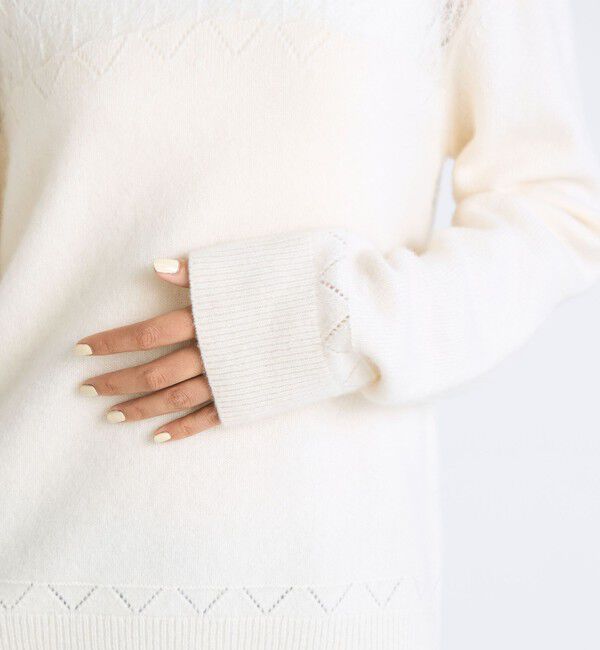 Edition「パッチワークレース フーデットニット」|ニット・セーター|