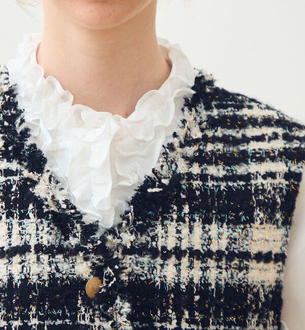 TOMORROWLAND collection「オーロラグレンチェック Vカラージレ」|ベスト・ジレ|