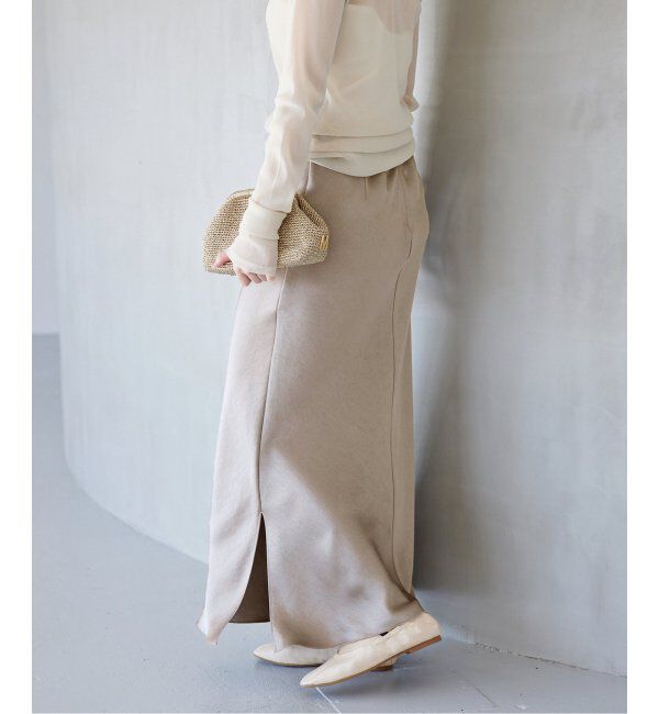 IENA「《追加3》ダブルサテンスカート」|スカート|
