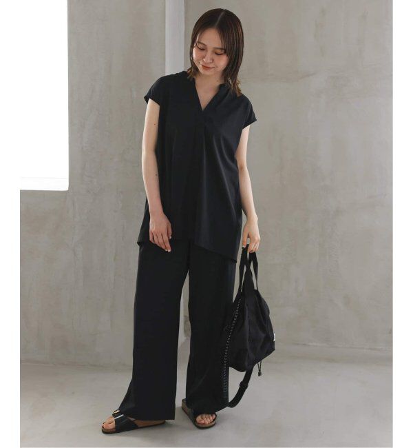 SLOBE IENA「《2枚セット/防しわ性/撥水/接触冷感//追加》ナイロンブラウス&times;パンツセット」|シャツ・ブラウス|