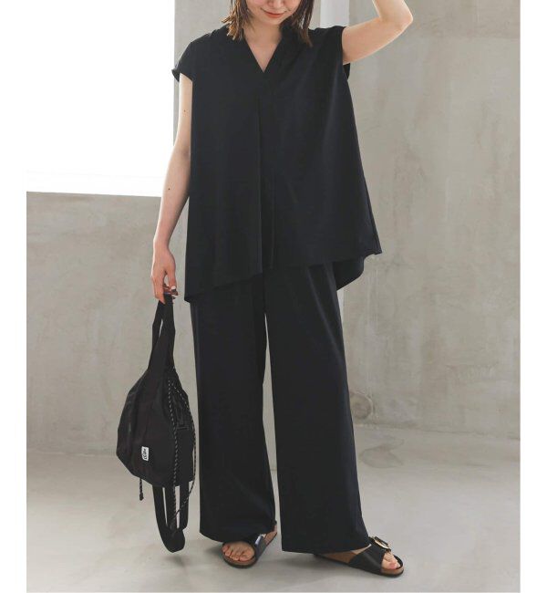 SLOBE IENA「《2枚セット/防しわ性/撥水/接触冷感//追加》ナイロンブラウス&times;パンツセット」|シャツ・ブラウス|