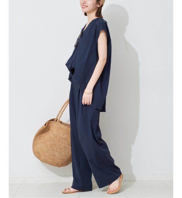 SLOBE IENA「《2枚セット/防しわ性/撥水/接触冷感//追加》ナイロンブラウス&times;パンツセット」|シャツ・ブラウス|