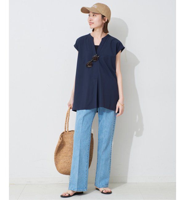 SLOBE IENA「《2枚セット/防しわ性/撥水/接触冷感//追加》ナイロンブラウス&times;パンツセット」|シャツ・ブラウス|