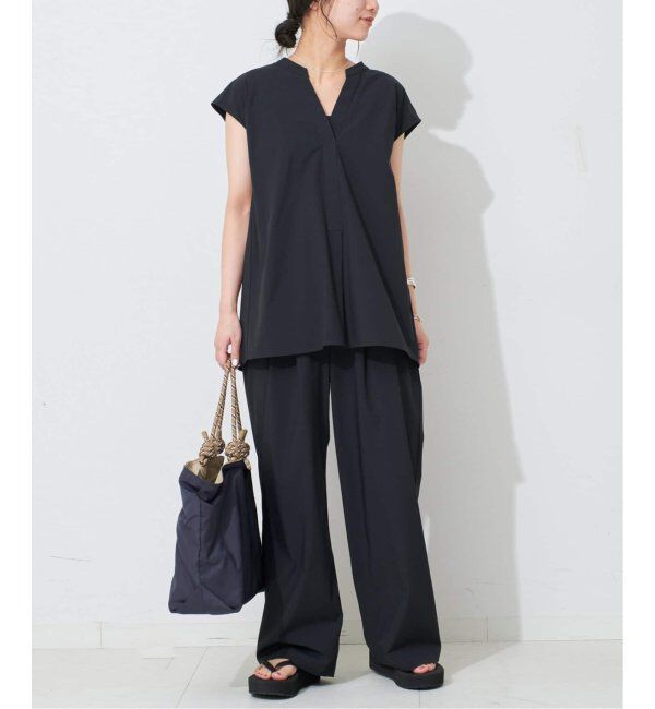 SLOBE IENA「《2枚セット/防しわ性/撥水/接触冷感//追加》ナイロンブラウス&times;パンツセット」|シャツ・ブラウス|