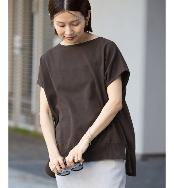 IENA「《WEB限定/追加5》 コットンストレッチ NEOワイドクループルオーバー」|ニット・セーター|