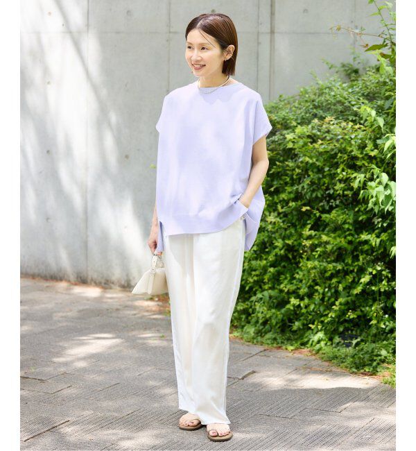 IENA「《WEB限定/追加5》 コットンストレッチ NEOワイドクループルオーバー」|ニット・セーター|