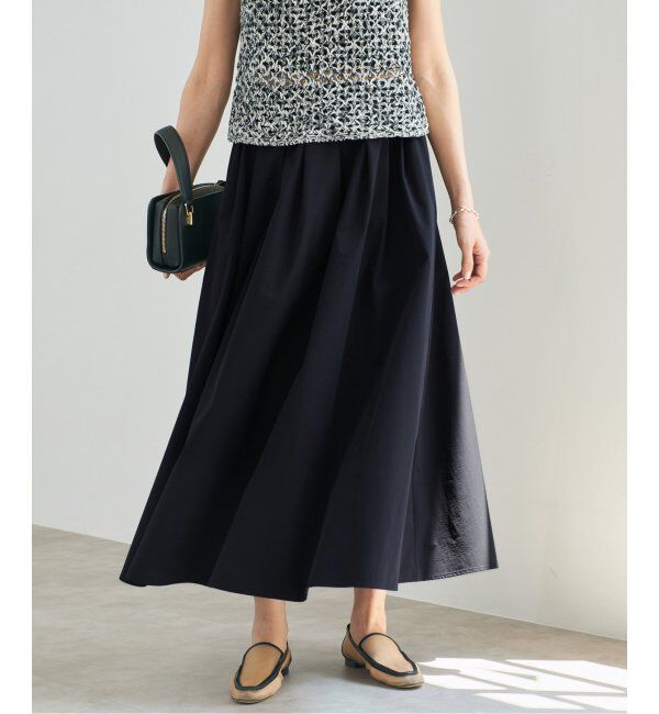 IENA「《一部カラー店舗限定》タイプライターフレアスカート」|スカート|ネイビー