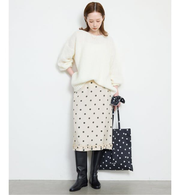 SLOBE IENA「【Jeu de Coeurs & Pois】ドットスカート」|スカート|