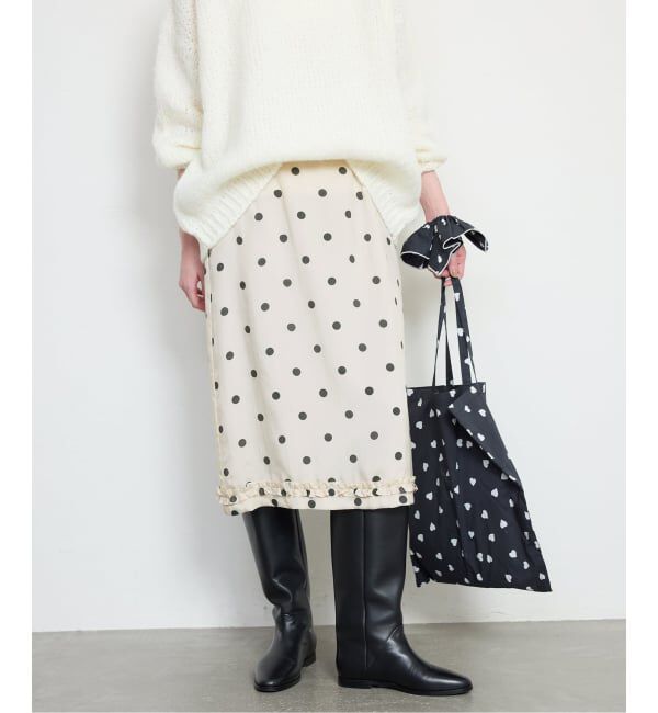 SLOBE IENA「【Jeu de Coeurs & Pois】ドットスカート」|スカート|