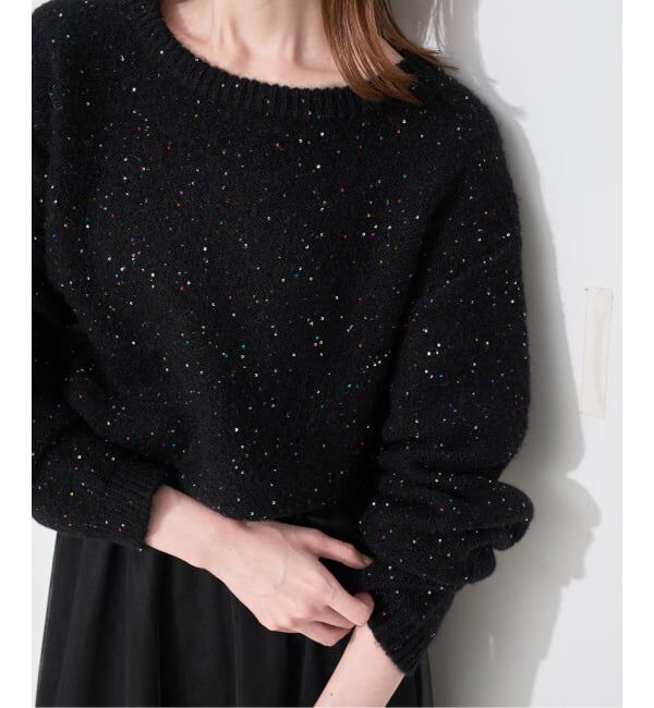 SLOBE IENA「《WEB限定/追加》スパンコールニット」|ニット・セーター|