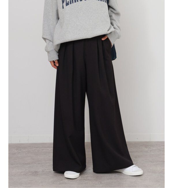 JOURNAL STANDARD relume「《追加4》ウォッシャブルサージストレッチタックワイドパンツ」|スラックス|