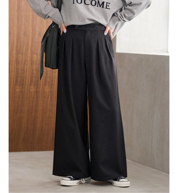 JOURNAL STANDARD relume「《追加4》ウォッシャブルサージストレッチタックワイドパンツ」|スラックス|