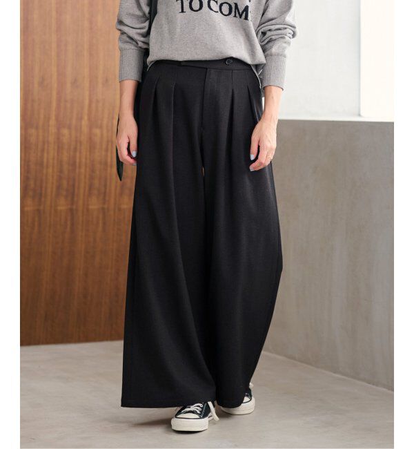 JOURNAL STANDARD relume「《追加4》ウォッシャブルサージストレッチタックワイドパンツ」|スラックス|