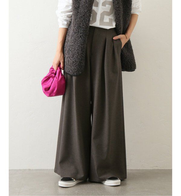 JOURNAL STANDARD relume「《追加5》ウォッシャブルサージストレッチタックワイドパンツ」|スラックス|