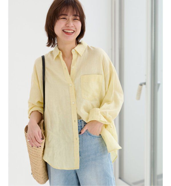 JOURNAL STANDARD relume「手洗い可 / カラーリネンオーバーサイズシャツ」|シャツ・ブラウス|イエロー