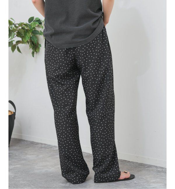 Spick and Span「《WEB限定》ドットプリントイージーストレートパンツ」|スラックス|