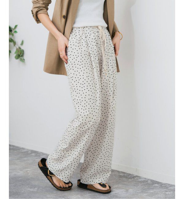 Spick and Span「《WEB限定》ドットプリントイージーストレートパンツ」|スラックス|