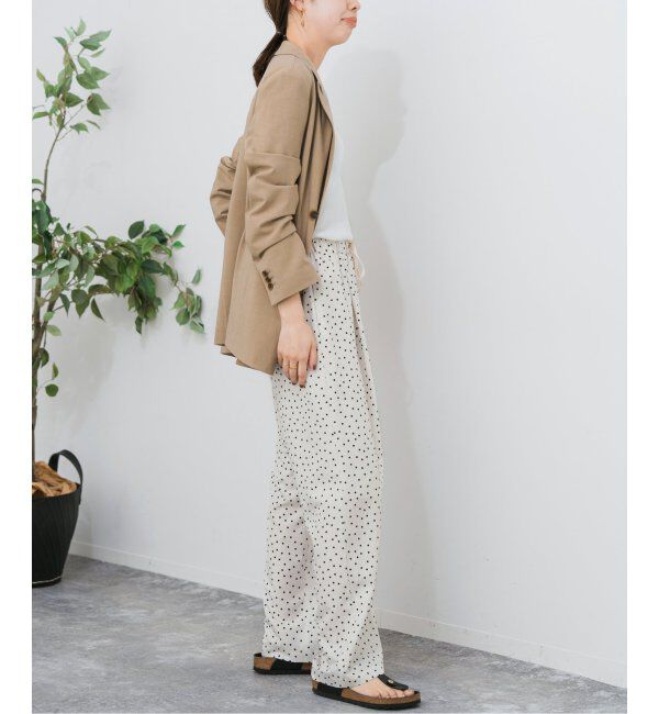 Spick and Span「《WEB限定》ドットプリントイージーストレートパンツ」|スラックス|