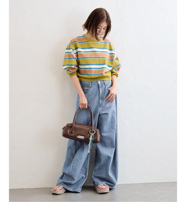 U by SPICK&SPAN「《追加》フローストルーズバレルレッグデニム」|デニム|