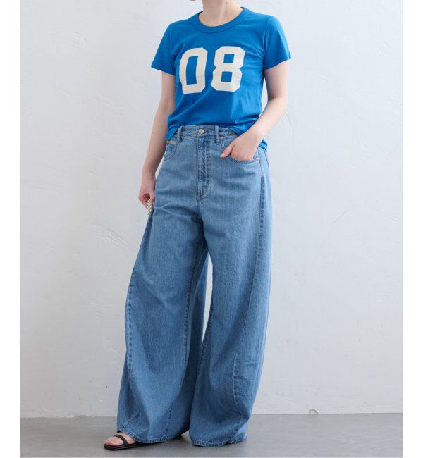 U by SPICK&SPAN「《追加》フローストルーズバレルレッグデニム」|デニム|