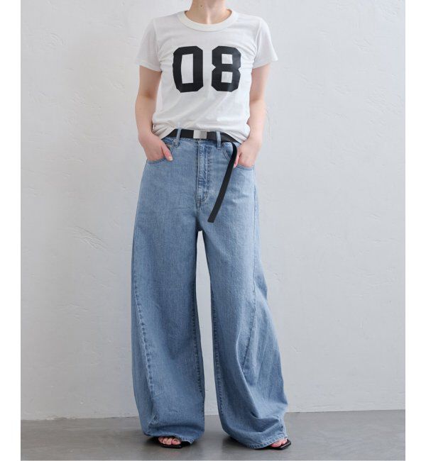 U by SPICK&SPAN「《追加》フローストルーズバレルレッグデニム」|デニム|