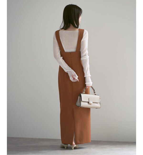 NOBLE「《26SS先行予約》ラフィネダブルクロスソフトスクエアワンピース」|ワンピース|