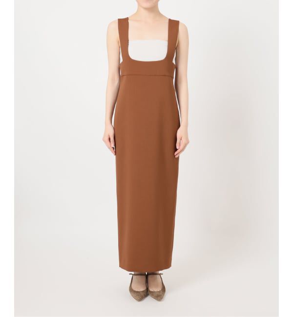 NOBLE「《26SS先行予約》ラフィネダブルクロスソフトスクエアワンピース」|ワンピース|