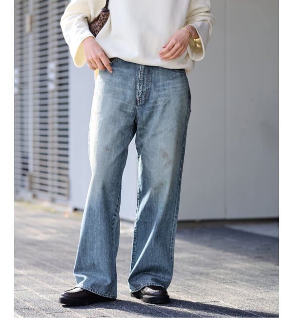 FRAMeWORK「≪予約≫DENIM DELIGHT DAYS/デニムデライトデイズ セルウィッチデニムワイドジーンズ」|デニム|ブルー