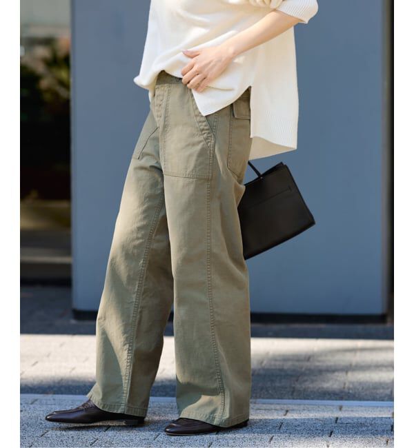 FRAMeWORK「≪予約≫ライトミリタリースラブベイカーパンツ」|カーゴ|