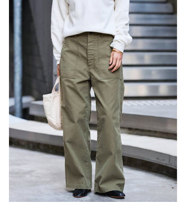 FRAMeWORK「≪予約≫ライトミリタリースラブベイカーパンツ」|カーゴ|