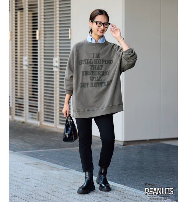 FRAMeWORK「≪WEB限定/ 追加予約≫MEAN MACHINE AGE 別注 PEANUTS VTG CREW SWT "CHARLIE"」|Tシャツ・カットソー|