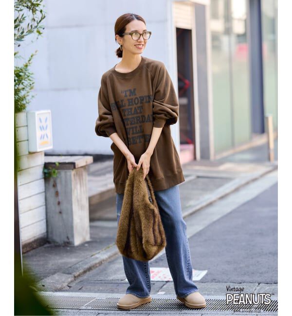 FRAMeWORK「≪WEB限定/ 追加予約≫MEAN MACHINE AGE 別注 PEANUTS VTG CREW SWT "CHARLIE"」|Tシャツ・カットソー|