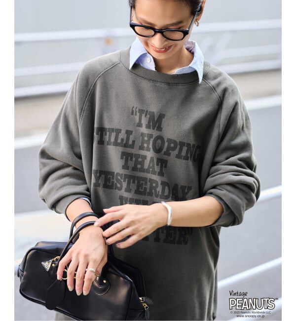 FRAMeWORK「≪WEB限定/ 追加予約≫MEAN MACHINE AGE 別注 PEANUTS VTG CREW SWT "CHARLIE"」|Tシャツ・カットソー|