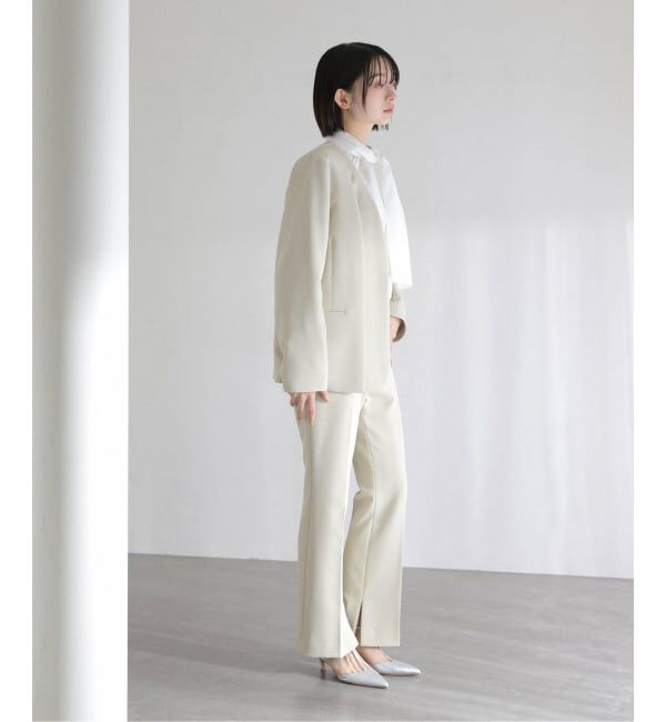  「《予約》2WAYスリットジャケット」|ノーカラージャケット|