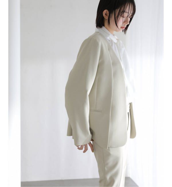  「《予約》2WAYスリットジャケット」|ノーカラージャケット|