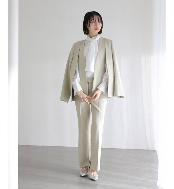  「《予約》2WAYスリットジャケット」|ノーカラージャケット|