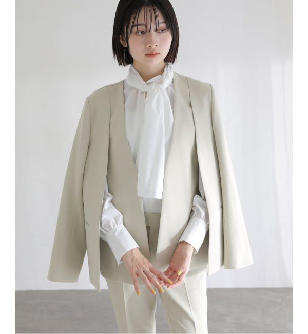  「《予約》2WAYスリットジャケット」|ノーカラージャケット|