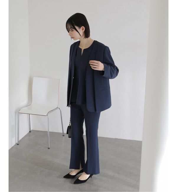  「《予約》2WAYスリットジャケット」|ノーカラージャケット|