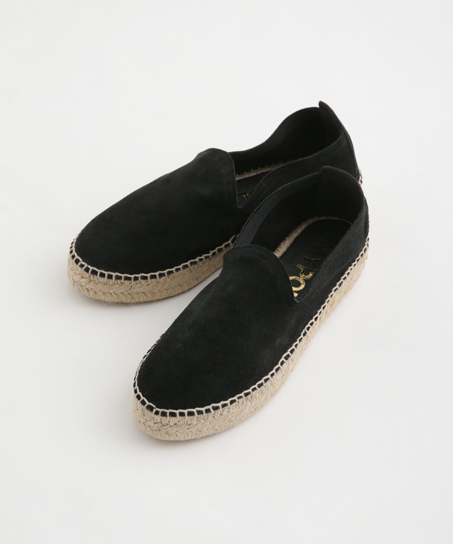 nano･universe「Maypol/スエードエスパドリーユ フラットシューズ」|スリッポン|ブラック