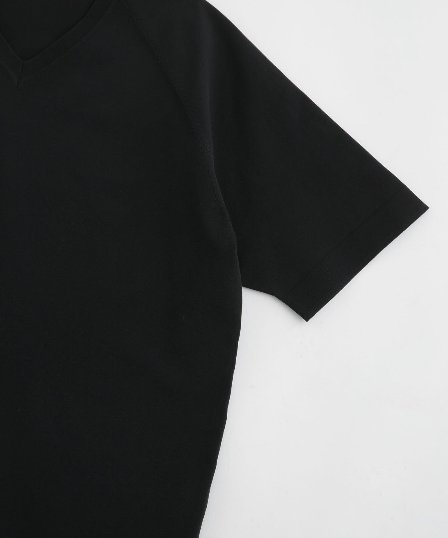 nano･universe「LB.03/SOLOTEXマルチファンクションVネックニット/半袖」|ニット・セーター|