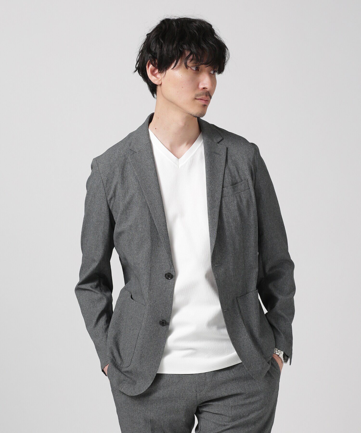 nano･universe「LB.03/SOLOTEXマルチファンクションVネックニット/半袖」|ニット・セーター|